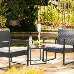 Stickel 3 Piece Rattan Seating Wayfair